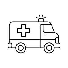 Fototapeta premium ambulance icon, ambulance line art - simple line art of ambulance, perfect for ambulance logos and icons