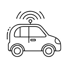 autonomous car icon, autonomous car line art - simple line art of autonomous car, perfect for autonomous car logos and icons