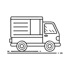 box truck icon, box truck line art - simple line art of box truck, perfect for box truck logos and icons