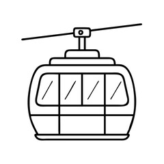 cable car icon, cable car line art - simple line art of cable car, perfect for cable car logos and icons