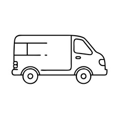 cargo van icon, cargo van line art - simple line art of cargo van, perfect for cargo van logos and icons