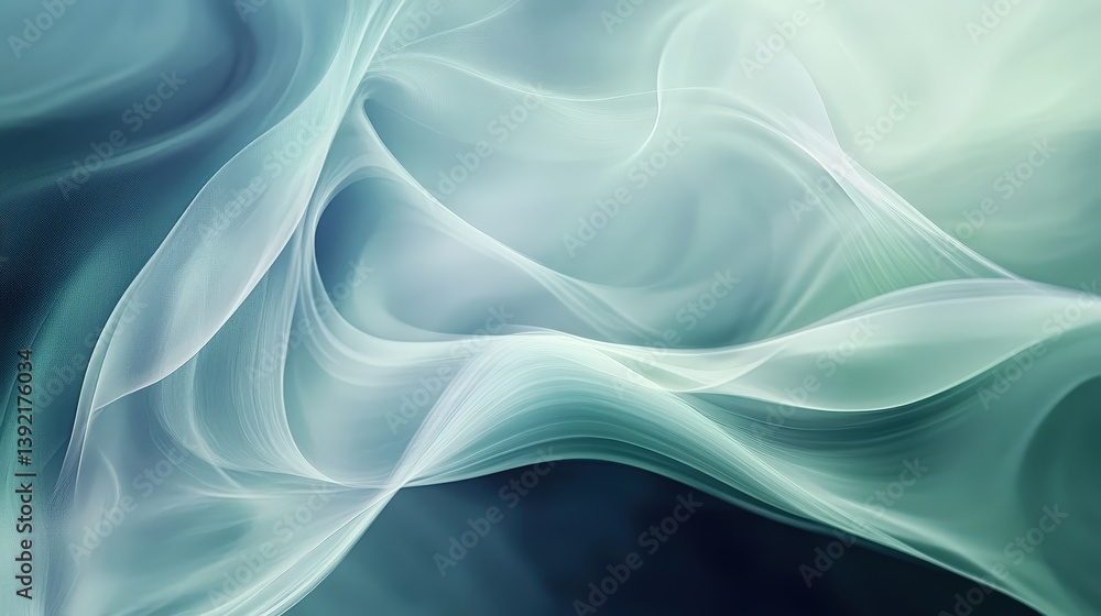 Poster a soft, fluid abstract image with flowing lines and gentle colors, evoking a sense of calm and tranq
