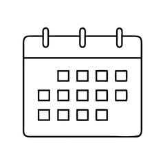 calendar icon, calendar line art - simple line art of calendar, perfect for calendar logos and icons