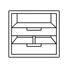 desk drawer organizer icon, desk drawer organizer line art - simple line art of desk drawer organizer, perfect for desk drawer organizer logos and icons