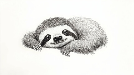 Fototapeta premium drawing of sloth illustration