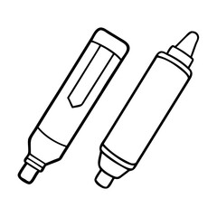 dry erase markers icon, dry erase markers line art - simple line art of dry erase markers, perfect for dry erase markers logos and icons