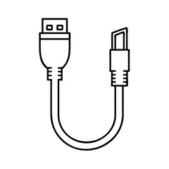 ethernet cable icon, ethernet cable line art - simple line art of ethernet cable, perfect for ethernet cable logos and icons