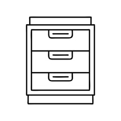 filing cabinet icon, filing cabinet line art - simple line art of filing cabinet, perfect for filing cabinet logos and icons