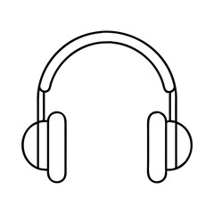 headphones icon, headphones line art - simple line art of headphones, perfect for headphones logos and icons