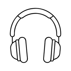 headphones icon, headphones line art - simple line art of headphones, perfect for headphones logos and icons