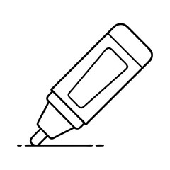 highlighter icon, highlighter line art - simple line art of highlighter, perfect for highlighter logos and icons