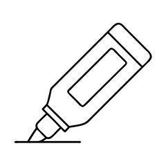 highlighter icon, highlighter line art - simple line art of highlighter, perfect for highlighter logos and icons