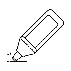 highlighter icon, highlighter line art - simple line art of highlighter, perfect for highlighter logos and icons