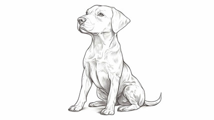 Fototapeta premium drawing of a simple dog illustration