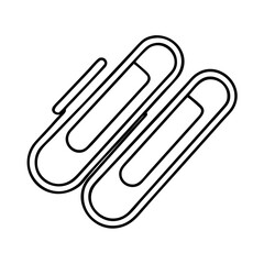 Obraz premium paper clips icon, paper clips line art - simple line art of paper clips, perfect for paper clips logos and icons