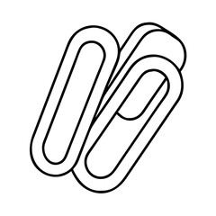 paper clips icon, paper clips line art - simple line art of paper clips, perfect for paper clips logos and icons