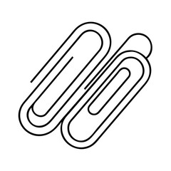 paper clips icon, paper clips line art - simple line art of paper clips, perfect for paper clips logos and icons