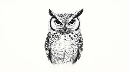 Fototapeta premium easy owl drawing illustration
