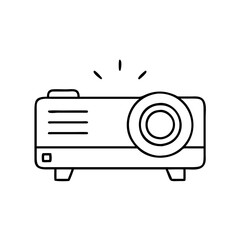 projector icon, projector line art - simple line art of projector, perfect for projector logos and icons