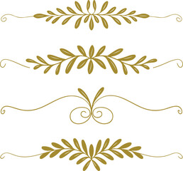 set of floral design elements