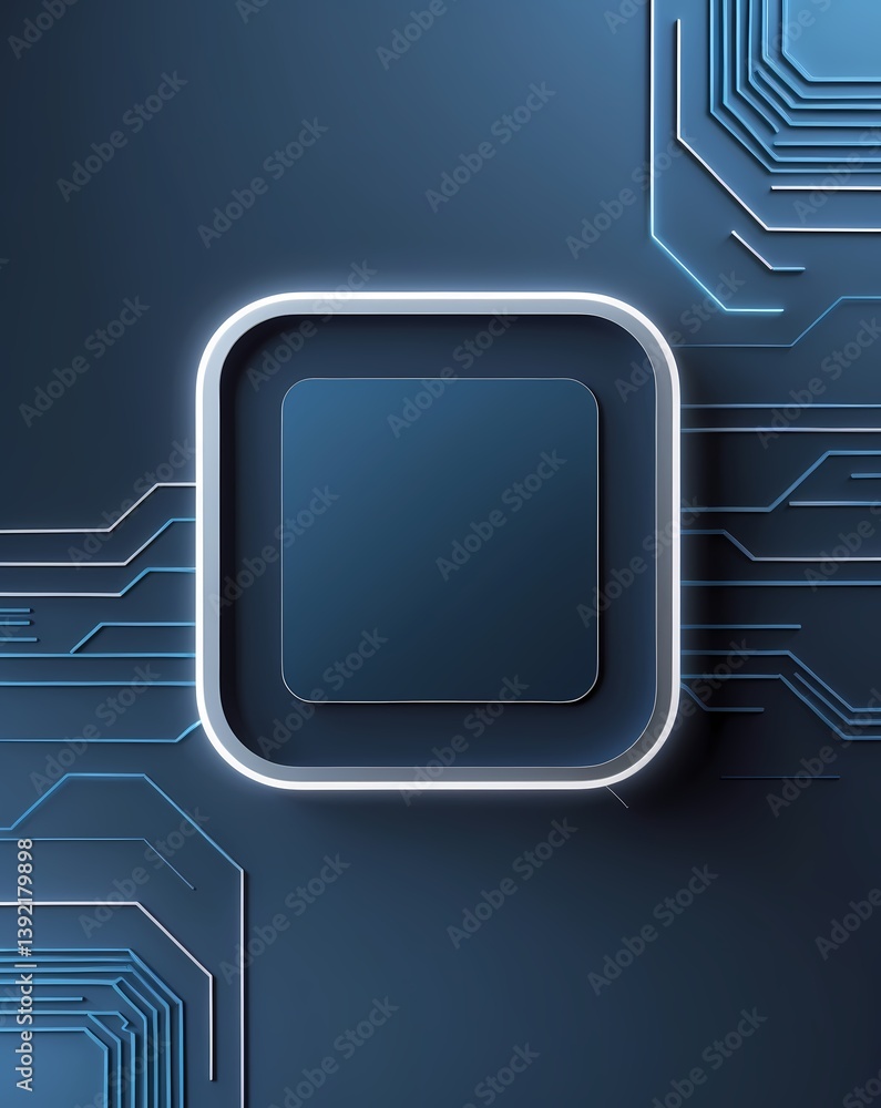 Poster Abstract depiction of a computer chip. A visual representation of cutting-edge technology 