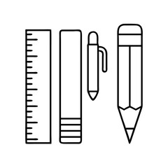 stationery icon, stationery line art - simple line art of stationery, perfect for stationery logos and icons