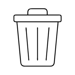 trash bin icon, trash bin line art - simple line art of trash bin, perfect for trash bin logos and icons