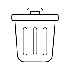 trash bin icon, trash bin line art - simple line art of trash bin, perfect for trash bin logos and icons