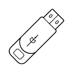 usb flash drive icon, usb flash drive line art - simple line art of usb flash drive, perfect for usb flash drive logos and icons