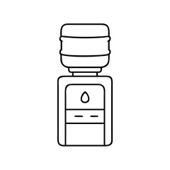 water cooler icon, water cooler line art - simple line art of water cooler, perfect for water cooler logos and icons