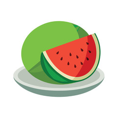 Delicious watermelon vector art illustration