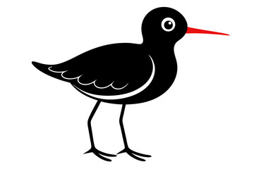 Little sandpiper black silhouette vector