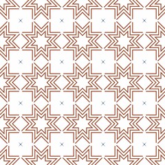 Seamless geometric star pattern in brown and white, ideal for backgrounds and textiles.