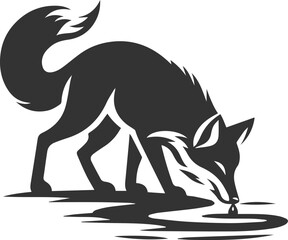 Silhouette of a fox vector