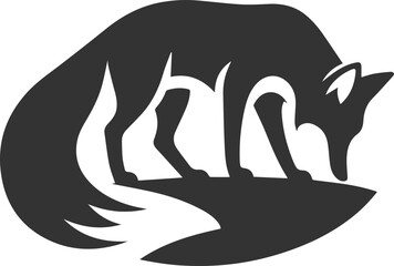 Silhouette of a fox vector