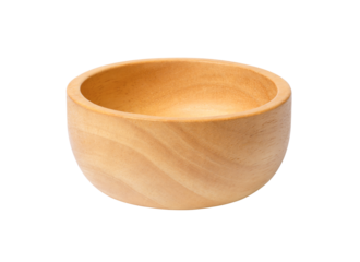 wooden bowl isolated on white