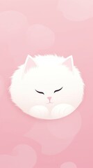 Fototapeta premium White cat animal mammal pink.