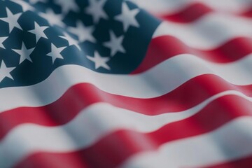 Obraz premium Stars and Stripes: A Close-Up of Red, White, and Blue Symbol