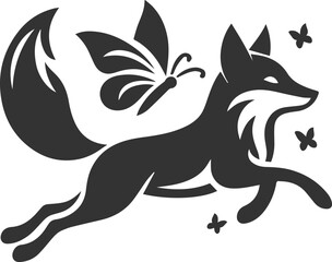 Silhouette of a fox vector