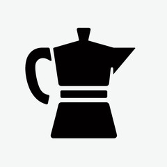 Obraz premium very simple flat and single minimalist Coffee Pot Spout Silhouette in black on a white background