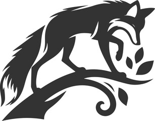 Silhouette of a fox vector