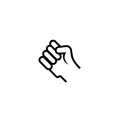 Black and white vector of a side view clenched fist.