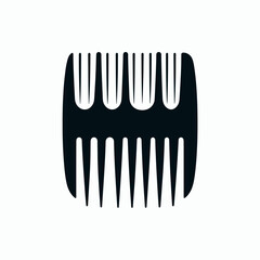 very simple flat and single minimalist Comb Tooth Silhouettes in black on a white background