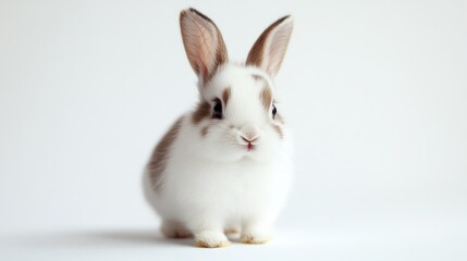 Cute Baby Rabbit on White Background. Possible use Children's book illustration, greeting card design