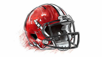 Fototapeta premium football helmet drawing illustration