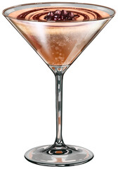 Chocolate Martini Cocktail Illustration