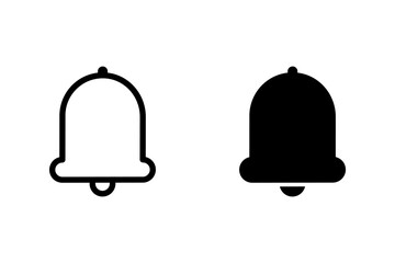Notification bell icon set. Perfect for web, mobile app, user interface design, and any project requiring a clear and recognizable notification symbol. 