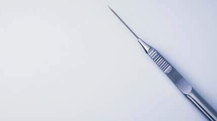 close up of high precision surgical scalpel on clean white background