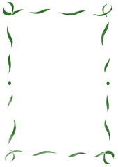 Wavy Ribbon Frame with Dots, dark green & white wedding menu invitation border, hand drawn baby shower decoration, a4 birthday party, clown funfair style, bachelorette bachelor vintage retro