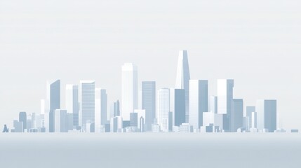 Abstract city skyline, minimalist design, urban landscape, digital illustration, background, for graphic design